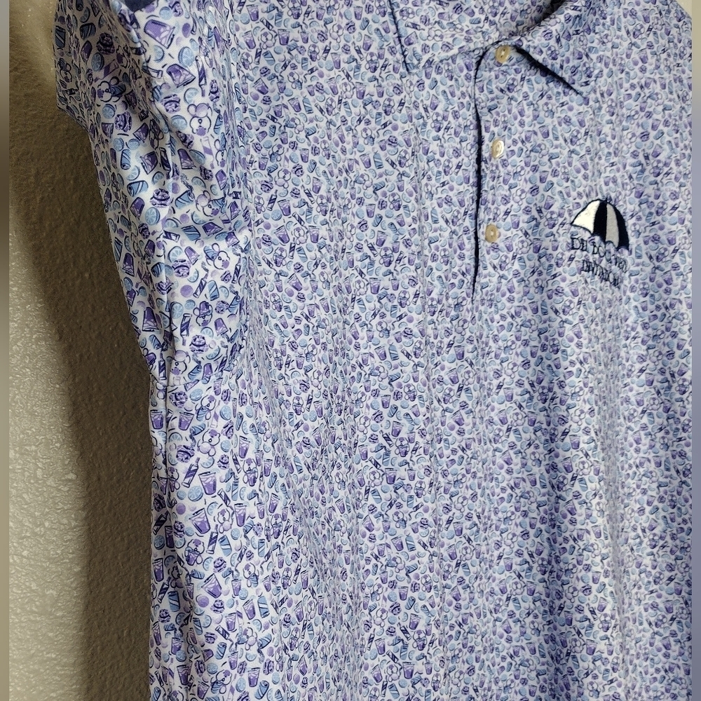 Peter Millar Summer Comfort Wine Cup Print Golf Short Sleeve Polo Shirt Sz XL - Picture 7 of 15
